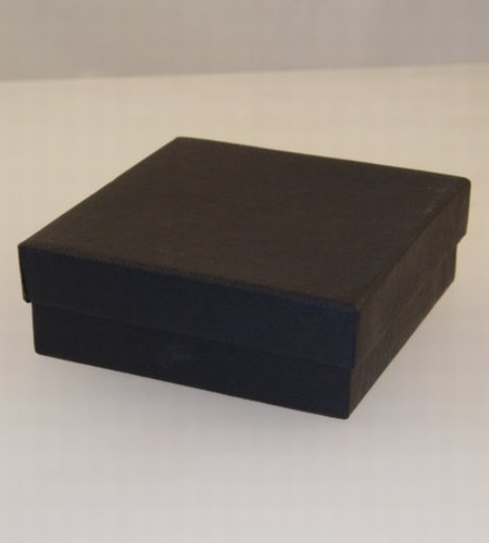 Black Giftbox with Black Flock Inner. Approx Size 9cm x 9cm x 3cm