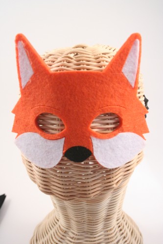 Childrens Woodland Animals Felt Face Mask. In Owl, Mouse, Hedgehog, Fox, Rabbit and Badger