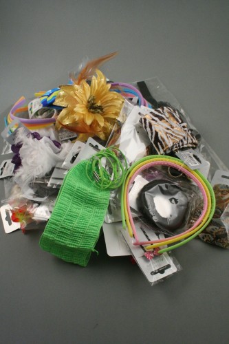 Hair Accessory Clearance. End of line hair accessory clearance lines. Box with at least 160 mixed pieces. Boxes may differ to image. Avg price 0.05p per piece
