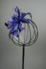 Royal Blue Flower and Feather Fascinator on a Clear Comb. - view 3