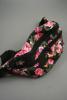 Floral Print Pattern Fabric Bum Bag with Adjustable StrapThree Zip Compartments. In Pink, Black and Blue - view 2