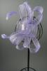 Large Looped Cornflower Blue Sinamay and Feather Fascinator on a Clear Comb. - view 2
