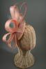 Sinamay Pointed Nude Cap Fascinator with Ostrich Quills on a Satin Wrapped Aliceband.  - view 2