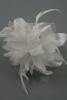 Cream Feather and Flower Corsage on a 4 Row Pearl Bead Wristband - view 2