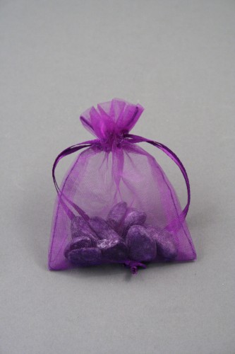 Purple Organza Bag. Approx Size 10cm x 7.5cm