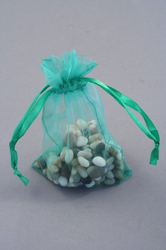 Green Organza Bag. Approx Size 15cm x 11cm