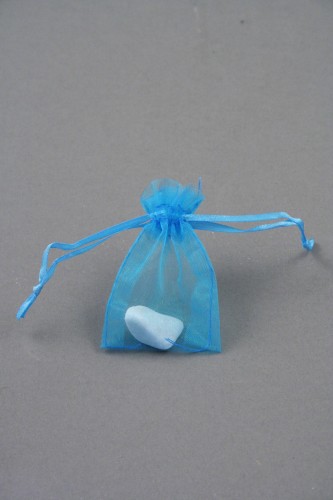 Turquoise Organza Bag. Approx Size 7cm x 5cm
