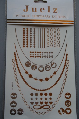 Metallic Temporary Tattoos. In 6 Assorted Designs