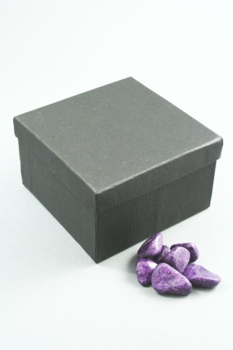 Square Black Gift Box with Lid and Black Foam Insert. Approx Size 10cm x 10cm x 6cm 