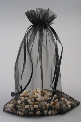 Black Organza Gift Bag & Wedding Favour Bag. Approx Size 30cm x 21cm