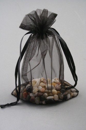 Black Organza Gift Bag & Wedding Favour Bag. Approx Size 22cm x 15cm 