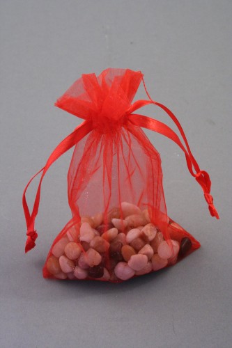 Red Organza Gift Bag & Wedding Favour Bag. Approx Size 15cm x 11cm 