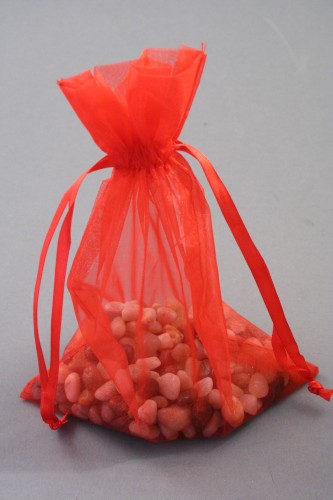 Red Organza Gift Bag & Wedding Favour Bag. Approx Size 22cm x 15cm 