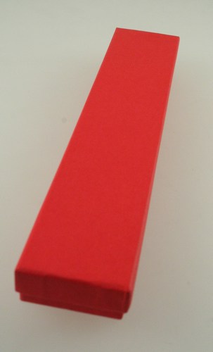 Red Gift Box with Black Flock Inner. Approx Size 21x4x2cm