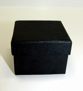 Black Ring Giftbox with Black Flock Inner. Approx Size 5cm x 5cm x 3.5cm