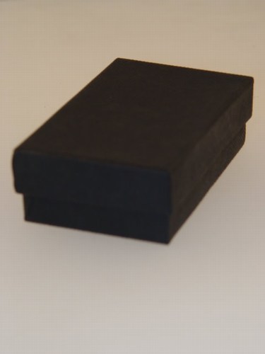 Black Giftbox with Black Flock Inner. Approx Size 5cm x 8cm x 2.5cm