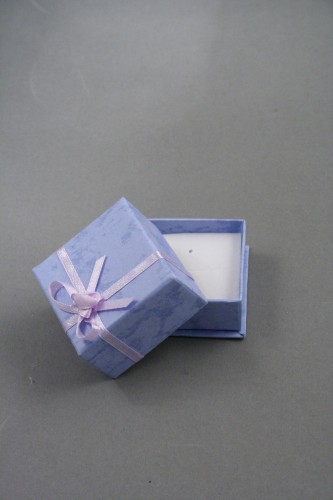 Gift Box with Satin Ribbon Detail. In Pink and Lilac. Size 5cm x 5cm x 3cm