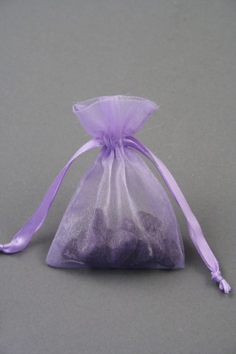 Lilac Organza Gift Bag & Wedding Favour Bag. Approx Size. 10cm x 7.5cm