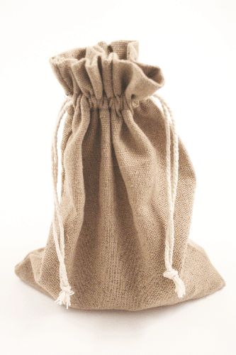 Taupe Colour Drawstring Cotton Rich Gift Bag 80% Cotton / 20% Polyester Mix. Approx 20cm x 15cm
