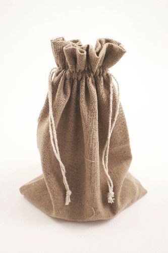 Taupe Colour Drawstring Cotton Rich Gift Bag 80% Cotton / 20% Polyester Mix. Approx 25cm x 18cm