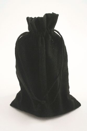 Black Colour Drawstring Cotton Rich Gift Bag 80% Cotton / 20% Polyester Mix. Approx 25cm x 18cm