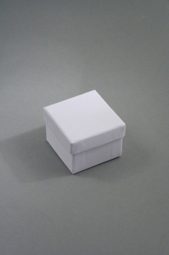 White Ring or Earring Giftbox with White Flocked Inner. Approx Size 5cm x 5cm x 3cm.
