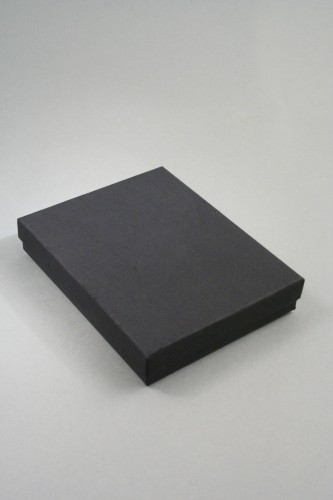 Black Giftbox with Black Flock Inner. Approx Size 14cm x 11cm x 2.55cm