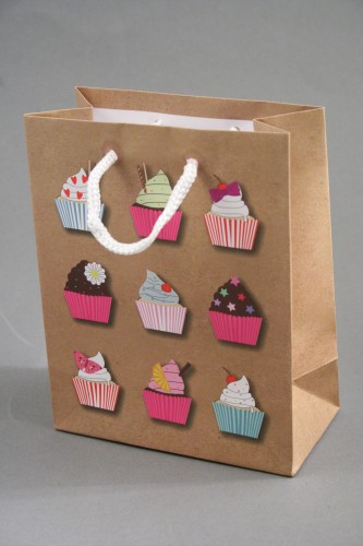 Natural Brown Patterned Gift Bags