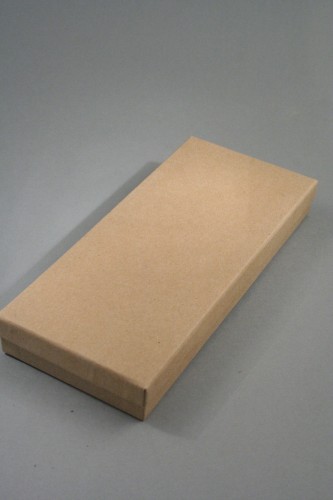 Natural Brown Kraft Paper Gift Box with Black Insert. Approx Size: 20cm x 9cm x 2.5cm. This Box has a Black Flocked Foam Pad Insert.