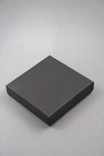 Black Giftbox with Black Flock Inner. Approx Size 9cm x 9cm x 2cm