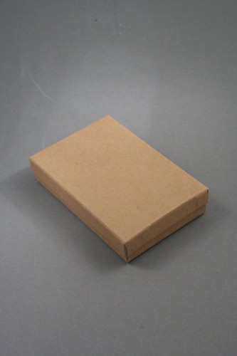 Natural Brown Kraft Paper Gift Box with Black Insert. Approx Size: 7cm x 11cm x 2.2cm. This Box has a Black Flocked Foam Pad Insert.