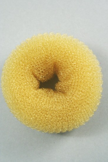 Small Size Blonde Bun Former. 65mm Overall Diameter by 28mm Deep (sizes may vary slightly as these are hand rolled).