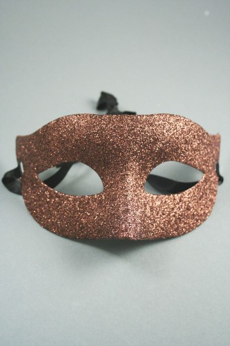 Glitter Masquerade Mask. In 4 Colours. Silver, Gold, Brown and Black