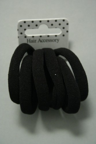 Thick Black Jersey Fabric Endless Elastics. Card of 6. 