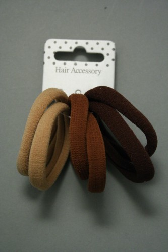 Thick Brown Jersey Fabric Endless Elastics. In 3 Brown Shades. Card of 6. 