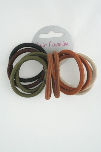 Card of 12 Snag Free Elastics. In Naturals.