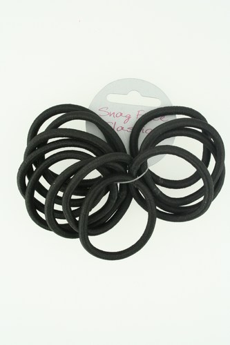 Black Snag Free Elastics. 4mm. Card of 12.