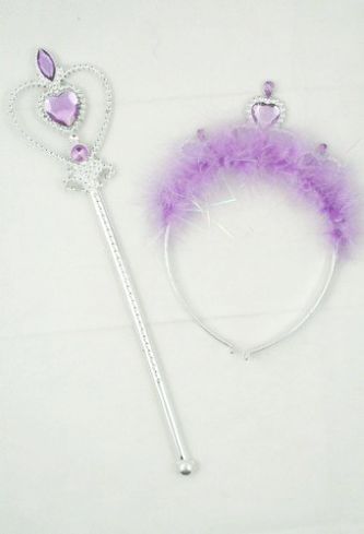 Heart Tiara Headband and Wand Set. In 3 Colours. Pink, Lilac and White. 
