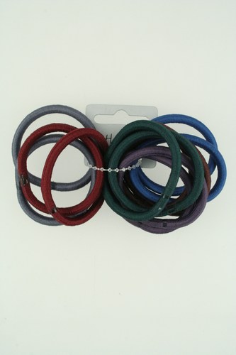 Card of 12 Dark Coloured Snag Free Elastics