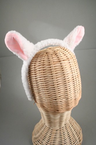 White Fluffy Fabric Lamb Ears Aliceband