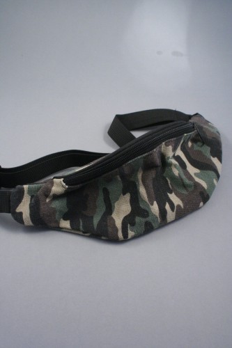 Camouflage Fabric Bum Bag with Adjustable Strap Front Zip Compartment