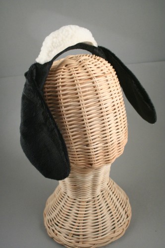 Cream Woolly Fabric Sheep Aliceband with Black Floppy Ears