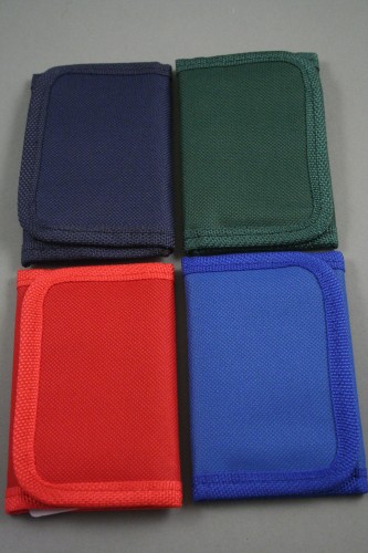 Small Size Wallet in School Colours. In Red, Royal Blue, Green and Navy. Size when folded Approx. 11x7cm 