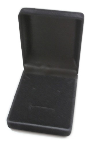 Small Rectangle Black Flocked Gift Box. Approx 6cm x 7.5cm x 3cm