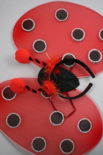 Ladybird Set of Wings and Deeley Bopper. Approx 45cm x 40cm