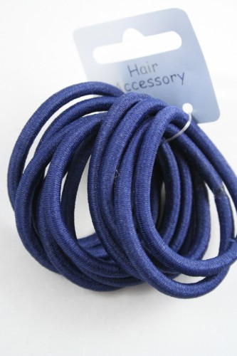 Pack of 10 Navy Snag Free Elastics.