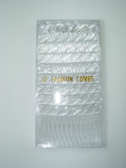 Pack of 12 Clear Plastic Combs