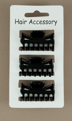 Pack of 3 Clamps. 4 cm Black.