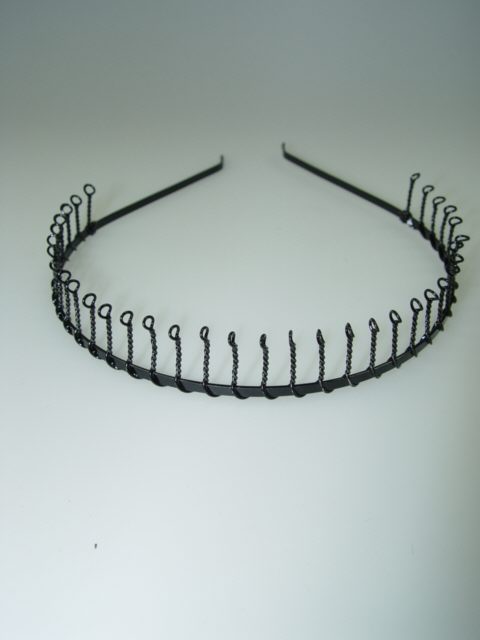 Metal Alice Band with Wire Comb.Black