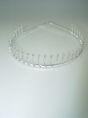 Silv Metal Headband with Wire Comb
